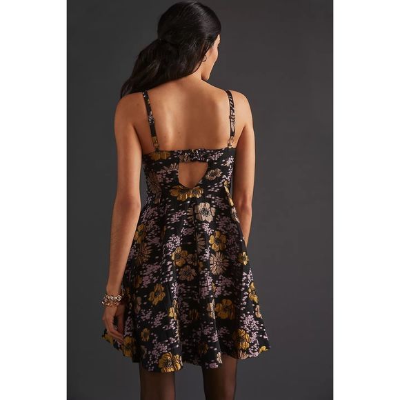 Anthropologie Jacquard A- Line Mini Dress Size 10 - Picture 4 of 8